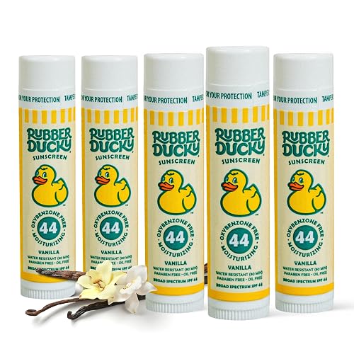 Rubber Ducky | Lip Balm with SPF 44, Water Resistant Sunscreen Lip Balm | Vegan, Untinted, Vanilla Flavor, with Vitamin E | All Season - Broad Spectrum Sunscreen for Lips