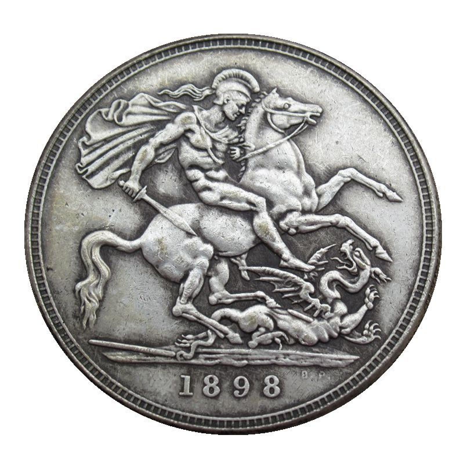 WLZQELVCF British 1 Crown 1893-1900 replica commemorative coin, 1898