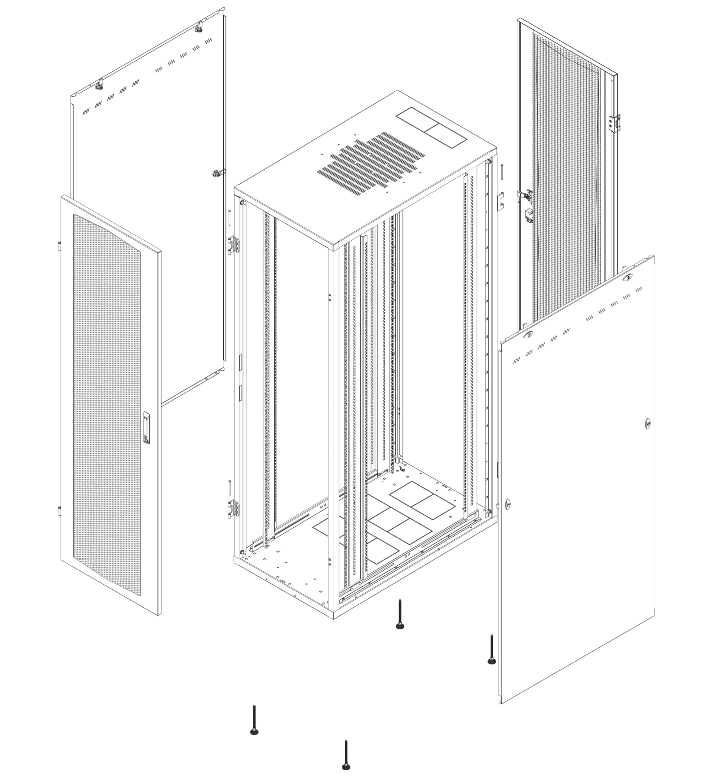 Intellinet 161385 Armoire serveur Rack NextGen 1000 19" 600x1000 42U Noir Porte Grillée Noir