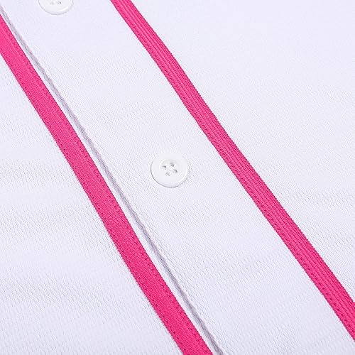 Miniatura 4 de Pullonsy Camiseta de béisbol en blanco para hombres y mujeres, camisas de manga corta con botones completos, hip hop, hipster, uniformes deportivos