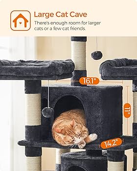 Catloveページ Amazon.com : Hey-brother Cat Tree, 61 inch Cat Tower for