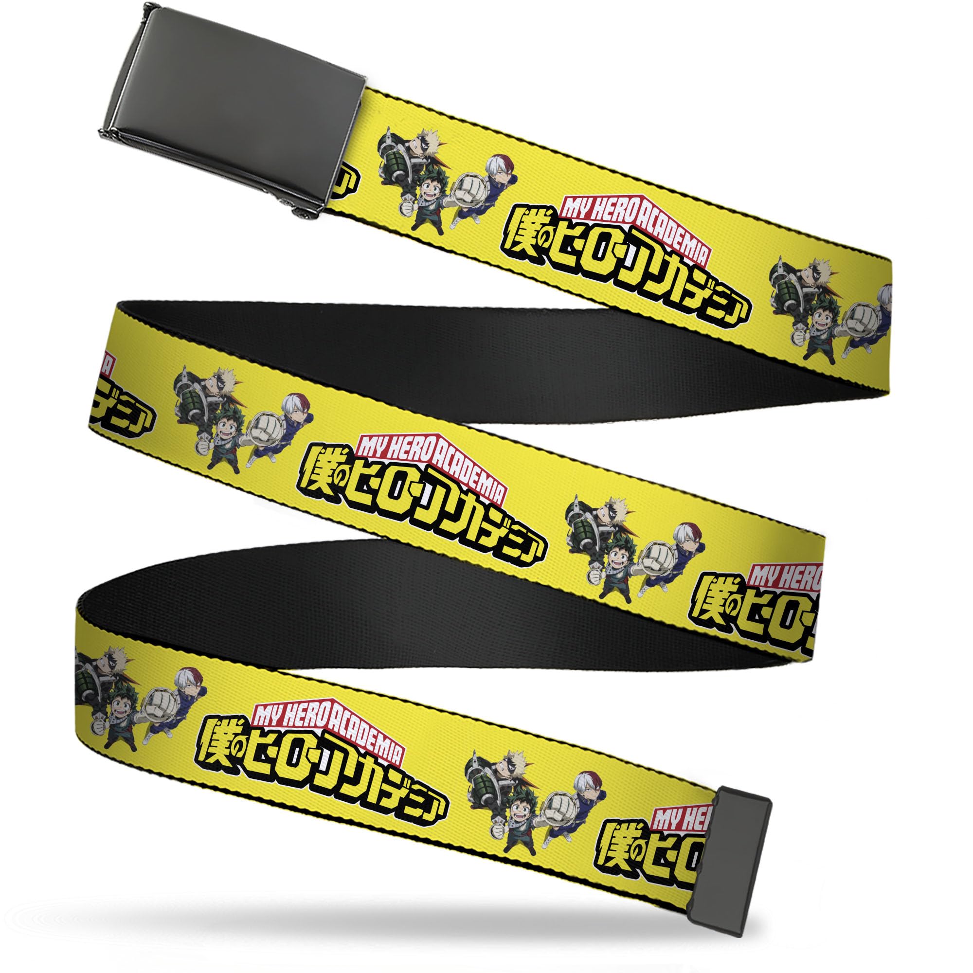 Buckle-Down My Hero Academia Flip Web Belt My Hero Academia Character Trio and Title Logo