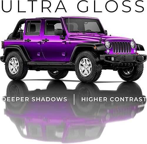 Miniatura 3 de VViViD + Envoltura de vinilo ultra brillante (1.5 pies x 5 pies), color morado caramelo + escobilla magnética 3 piezas (duro, mediano y suave) - M0