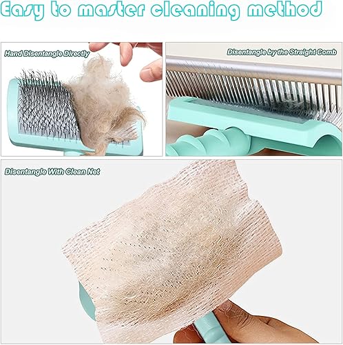 Miniatura 5 de Cepillo grande para perros, gatos, cepillo extra largo para pelo largo, gato, aseo de mascotas, cepillo de alambre para pelo grueso y rizado, 0.984