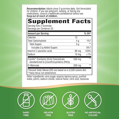 Miniatura 5 de Nature's Way CranRx Gomitas de arándano, salud urinaria*, 50 unidades