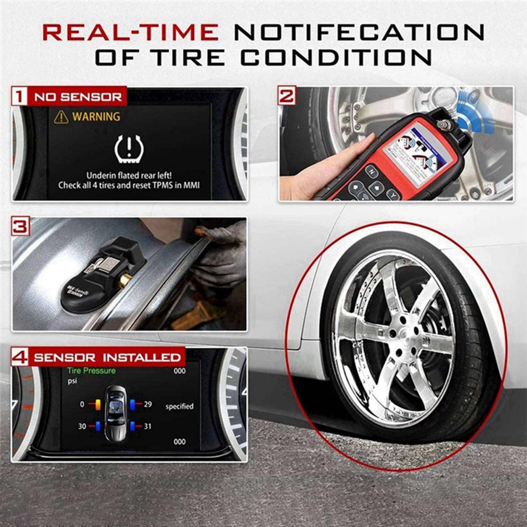 16 Programowanie Czujnik MX Monitor CiśNienia w Oponach TPMS Czujnik 315 MHZ 433 MHZ Uniwersalne NarzęDzie do Naprawy 2 w 1 do OłTarza Srebro