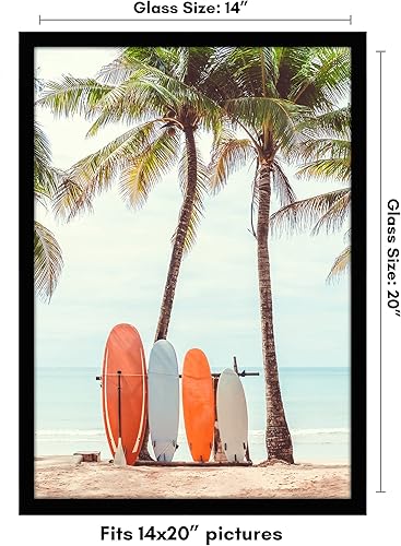 Miniatura 8 de Americanflat Marco de fotos negro de 10 x 13 pulgadas, marco de fotos de madera de ingeniería con vidrio inastillable, accesorios para colgar y