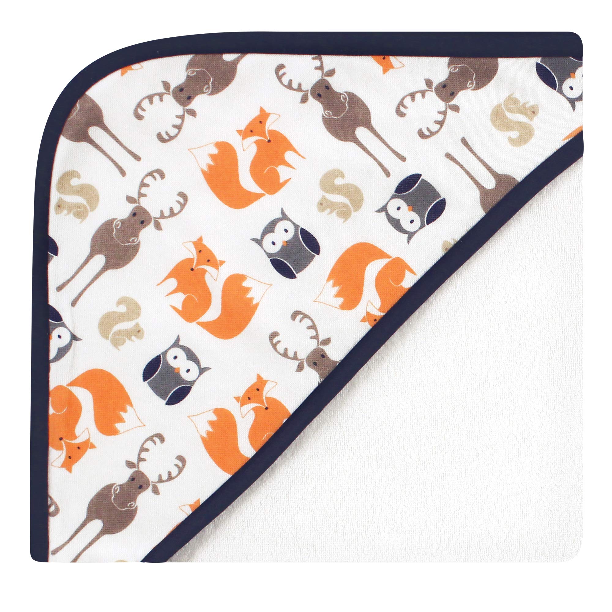 Hudson Baby Unisex Baby Cotton Rich Hooded Towels, Moose, One Size