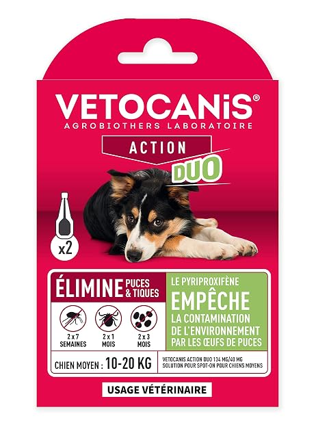 VETOCANIS Duo Solution para Foco on ultrasonidos Chips/para Perros Medio 134 mg/40 MG