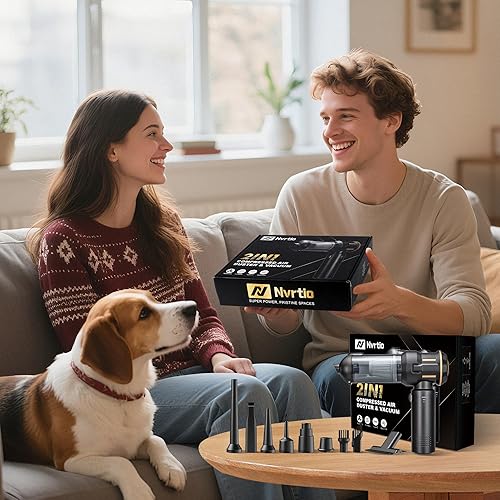 Miniatura 9 de Mini aspiradora portátil inalámbrica para automóvil, 16 KPa, motor sin escobillas de 80000 RPM, plumero de aire comprimido 4 en 1 de mano y soplador