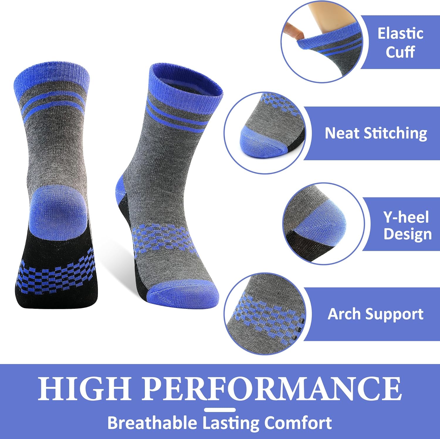 12 Pairs Boys Socks Toddler Boys Crew Socks Kids Athletic Sock for Children's Sock 2-13 Years - Image 6