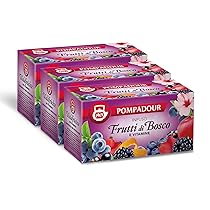 Pompadour, Infuso Frutti di Bosco e Vitamine, 60 Filtri (3 Confezione da 20 Filtri), Dolce e Fruttato, Ricco di Vitamine, Piace anche ai Bambini, Senza Lattosio, Glutine e Allergeni, Vegan