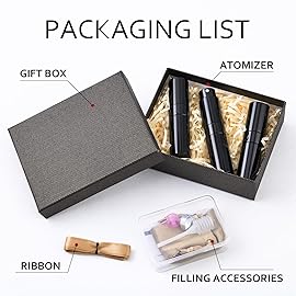 Travel Perfume Bottle Refillable for Cologne Atomizer - Stocking Stuffers for Men, Christmas Gift Set for Adult, White Elephant Gifts for Teens Girls, Thanksgiving Day, Birthday for Women 3PCS Black