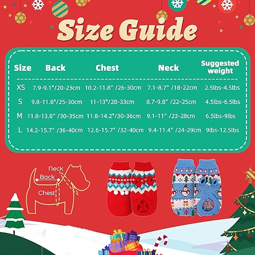 Miniatura 2 de Paquete de 2 suéteres de Navidad para gatos y mascotas, ropa cálida de invierno para gatitos y perros pequeños (XS)