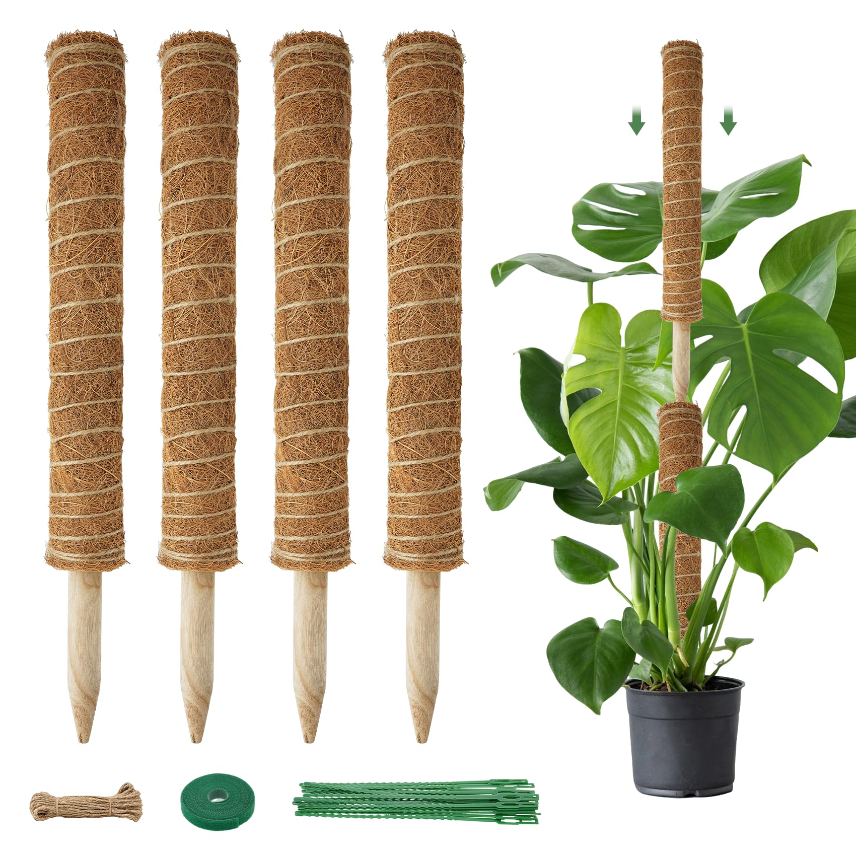 Vosyinm 4-Pack Stackable Moss Pole