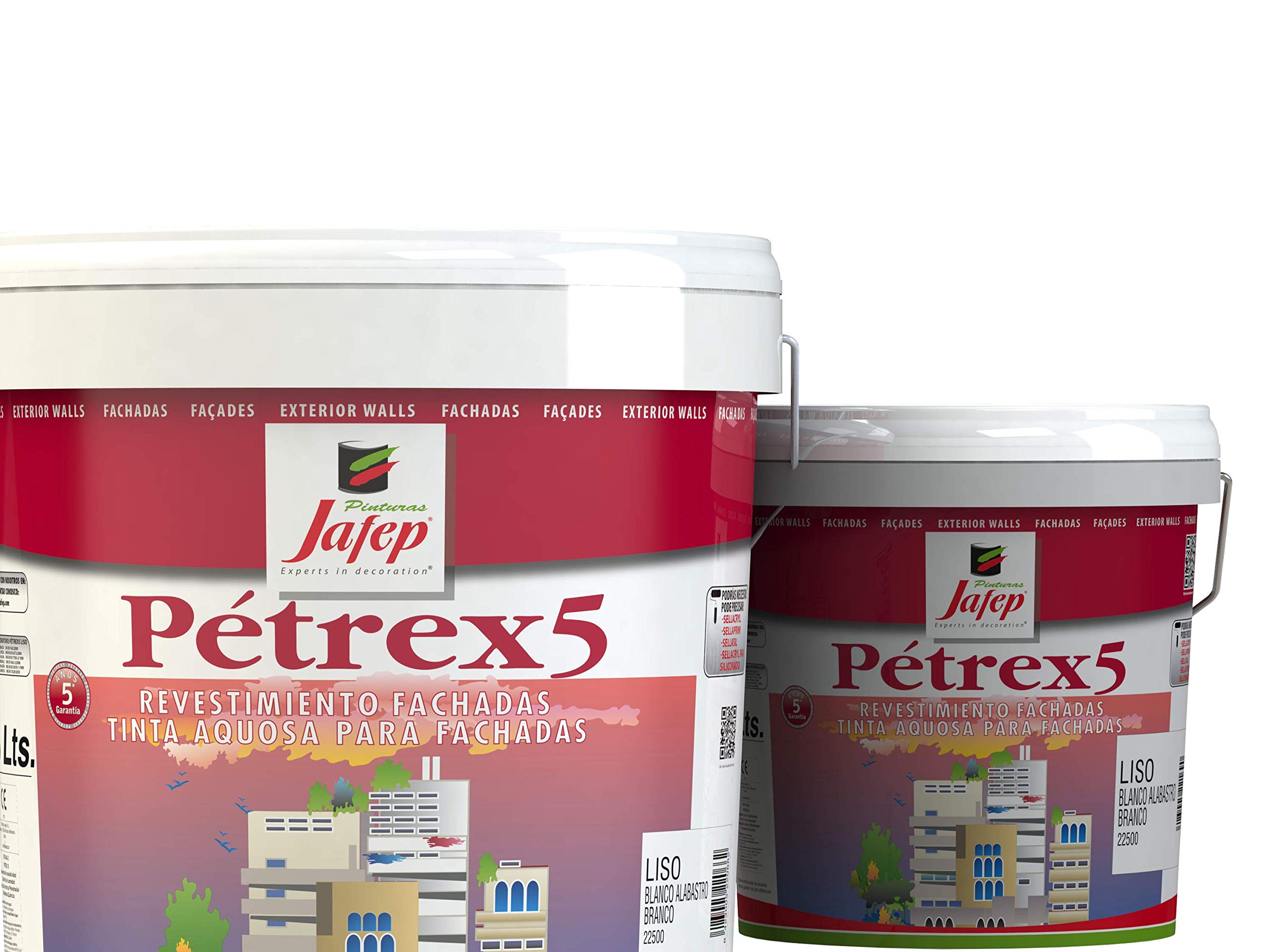 JAFEP Pintura De Alta Resistencia Petrex 5 Exterior - Interior Blanco Alabastro 15 L