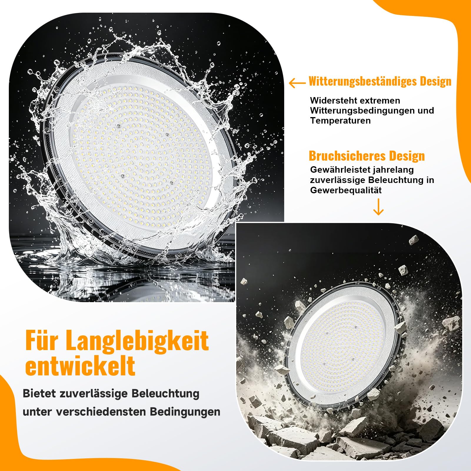 5 Stück 800W UFO LED High Bay Light, Hallenstrahler 80000LM, 6500K Kaltweiß UFO LED Werkstattlampe, IP65 Wasserdichte Industrielampe High Bay Licht für Fabriken,Garage,Lagerhaus