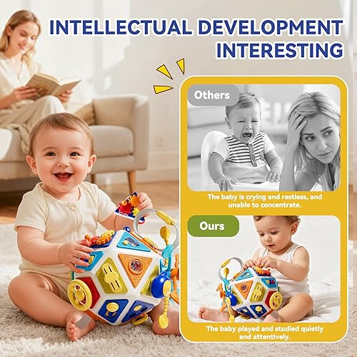 Miniatura 4 de Tablero Montessori 22 en 1, cubo de actividades para niños pequeños, juguetes de educación temprana para bebé, juguetes sensoriales para niños de 1