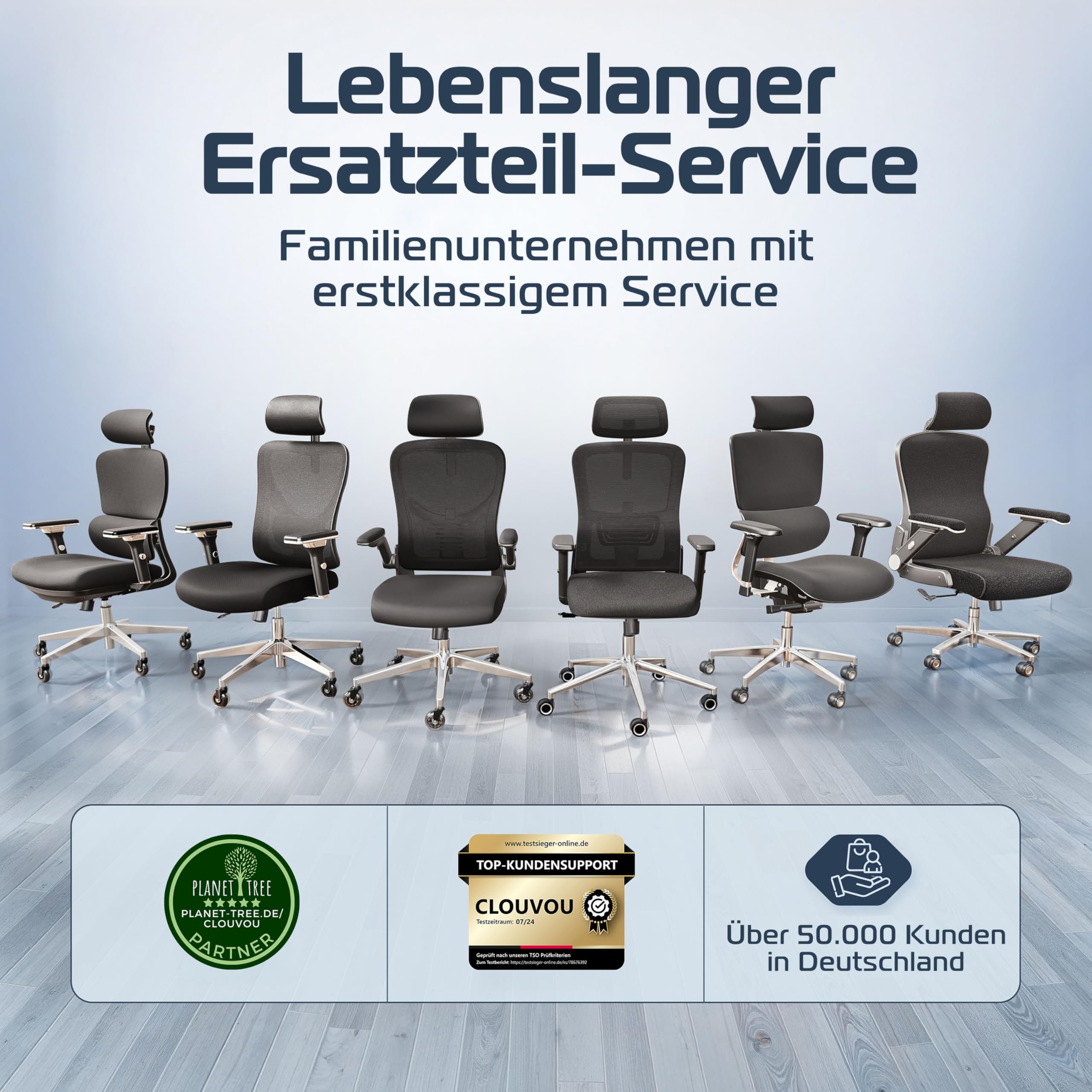 CLOUVOU BrightSeat Bürostuhl Ergonomisch [TESTSIEGER] | Drehstuhl 150kg Schreibtischstuhl | Büro Stuhl & Gaming Stuhl | Home Office Chair Ergonomic | Atmungsaktiver Computerstuhl