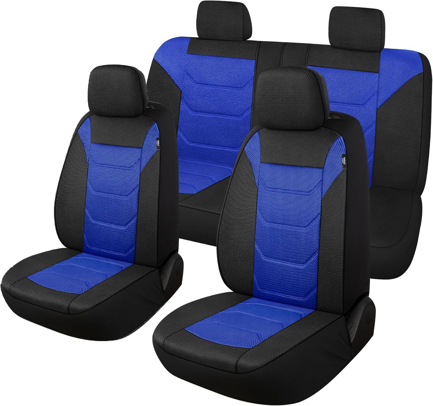 3D Air Mesh Car Seat Cover Full Set Washable and Breathable Premium Cloth Automotive Vehicle Seat Covers for Cars Interior, Universal Fit for Most Cars, Sedan, Truck, SUV(Black/Blue)