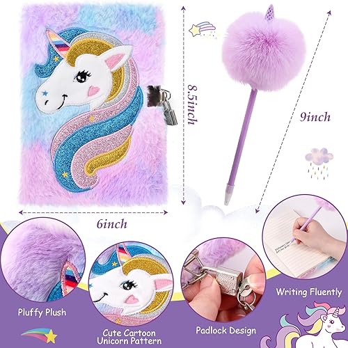 Miniatura 4 de Tacobear Regalos de unicornio para niñas de 5, 6, 7, 8 a 12 años, con auriculares con cable de 0.138 in, botella de agua, bolsa de felpa, bolsa,