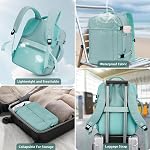 ETRONIK Travel Backpack for Women Men, Waterproof Travel Bag for Airplanes, 15inch Waterproof Laptop Backpack, TSA Flight Approved Carry on Luggage Weekender Bag Casual Daypack for Work College, Green