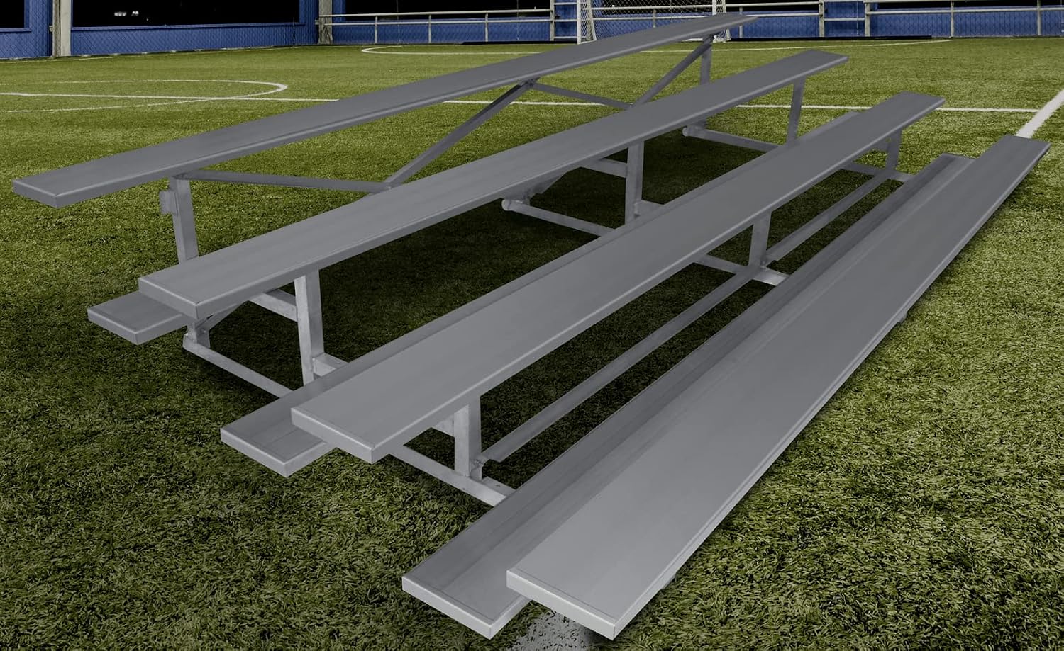 Gared Spectator Stationary 7' 6" Low Rise Bleacher, 4 Row