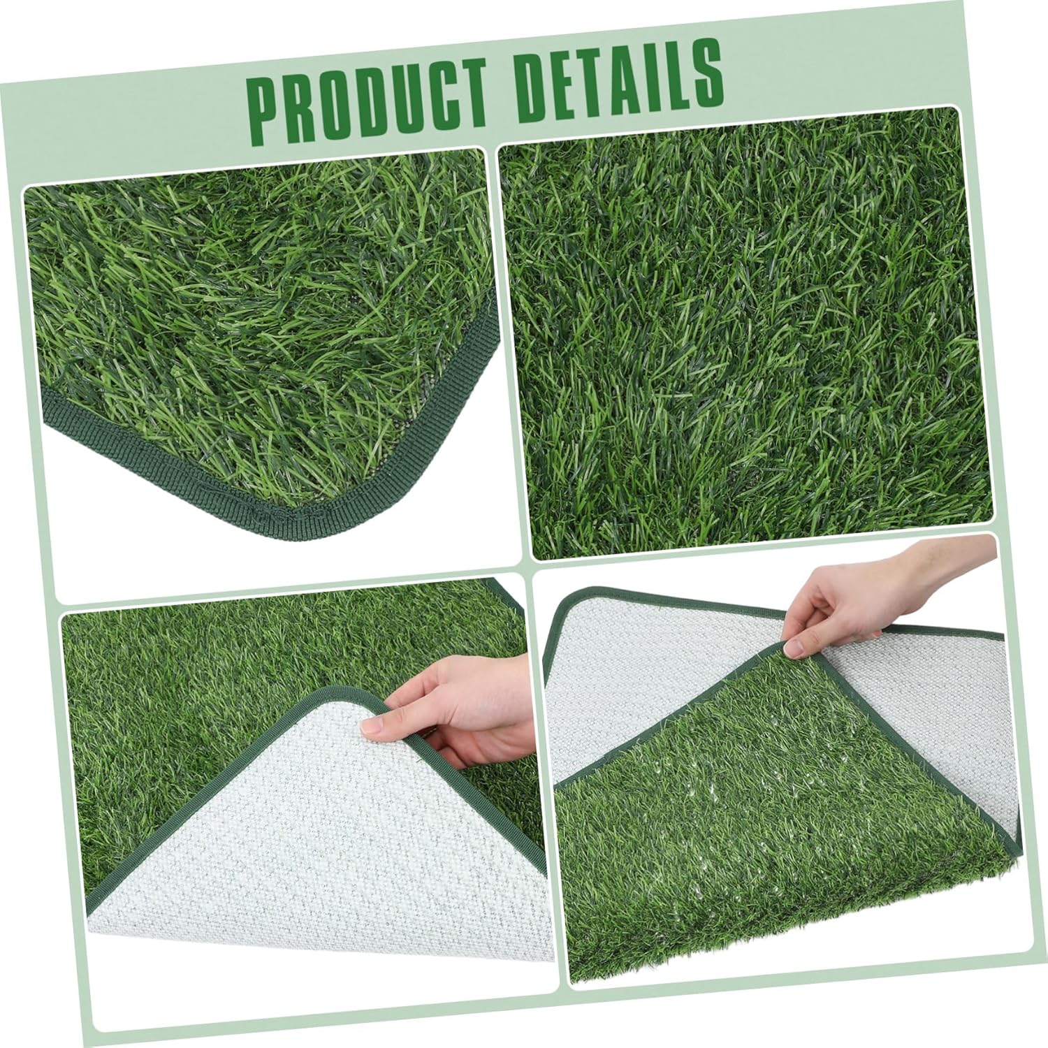 Healifty Wear Resistant Artificial Grass Pet Pee Mat Replaceable Dog Pad with Water Absorption and Comfortable Decorative Pet Pee Pad for Indoor and Outdoor Use