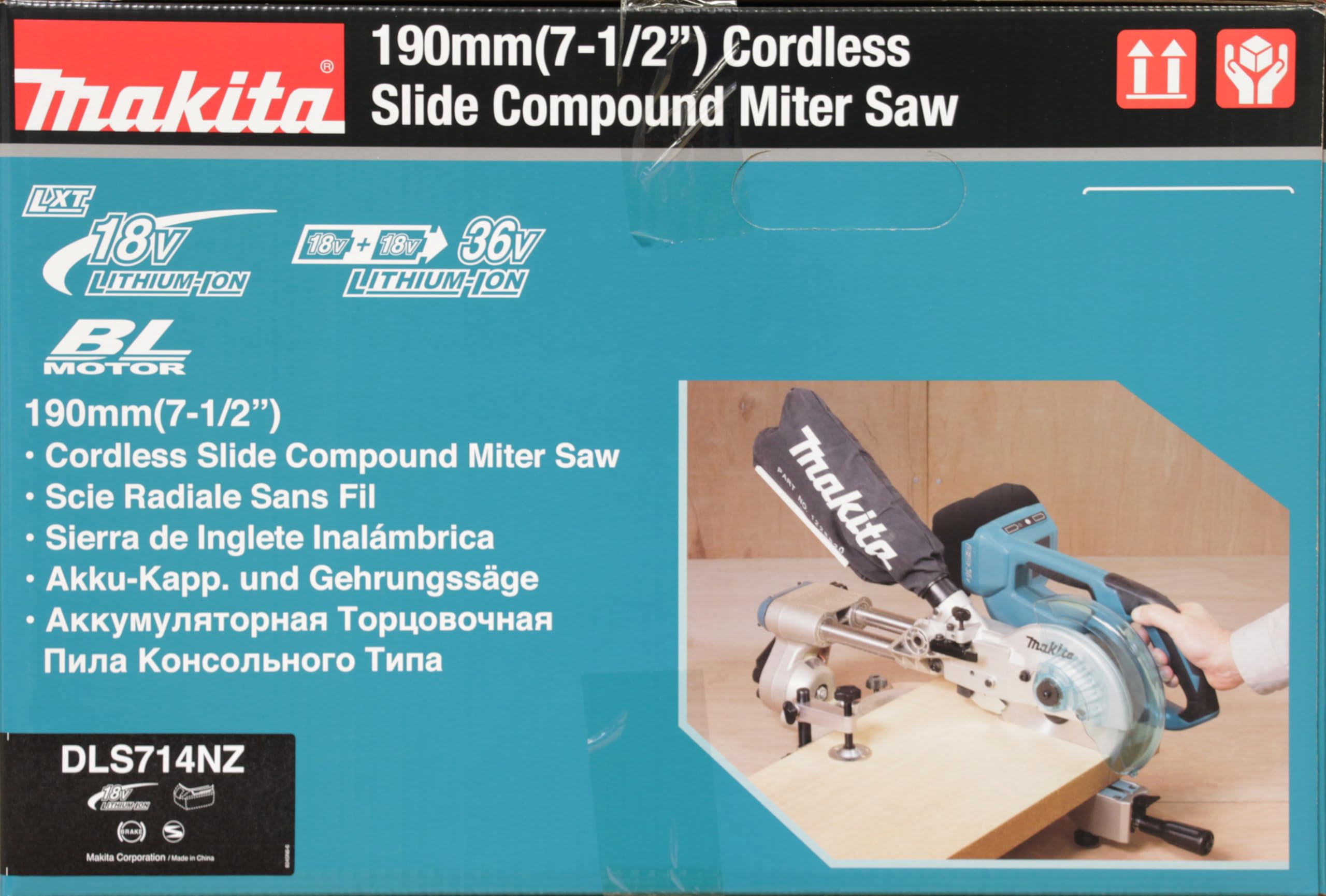 Makita DLS714NZ Twin 18V, 36V, Litowo-Jonowa LXT Bezszczotkowa Piła Ukośna 190 mm – Baterie i Ładowarka Nie Są Dołączone