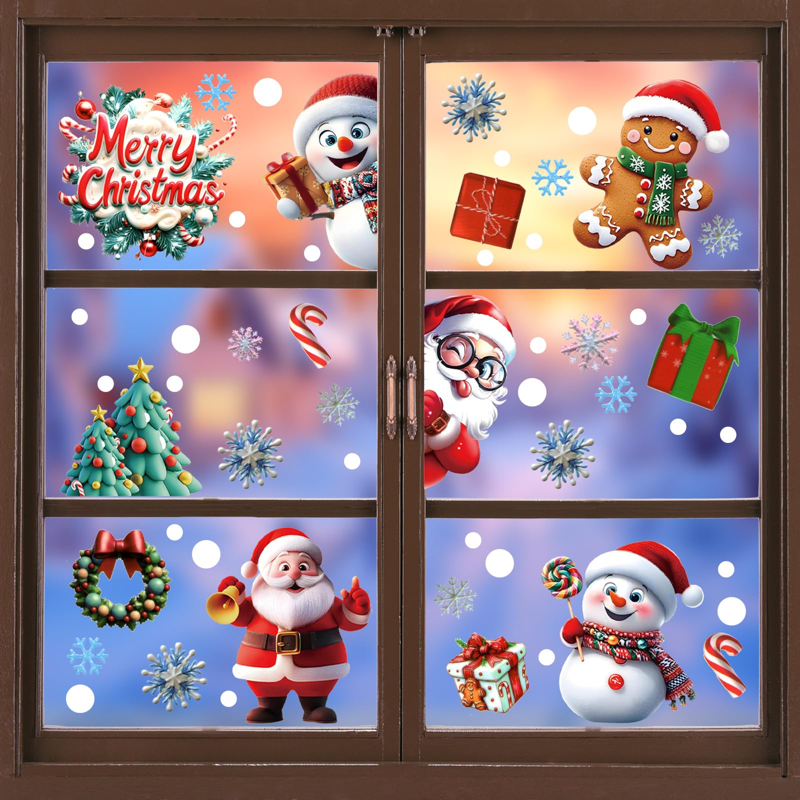 Adesivi Vetrine Natale Decorazioni Natalizie Per Finestre, 9