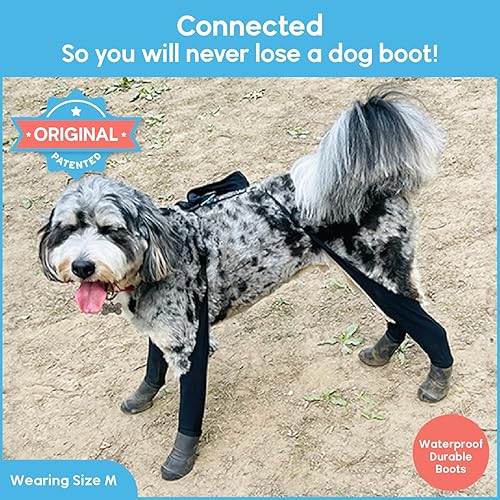 Miniatura 5 de Walkee Paws Leggings de lujo fáciles de poner para perro, vistos en Shark Tank, botas de nieve para perro para invierno, lluvia, humedad y nieve,