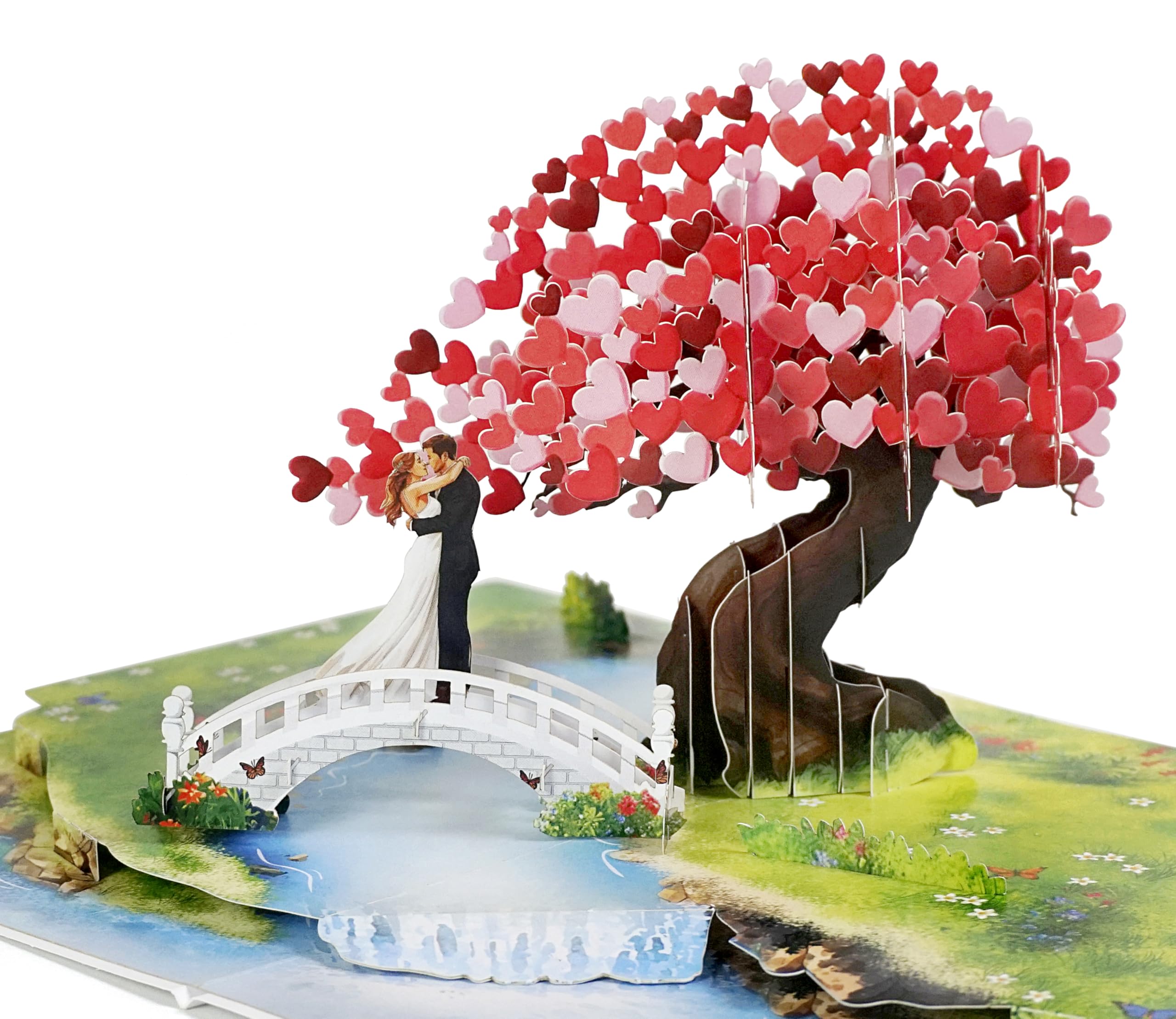CUTPOPUP Love Tree Pop Up Anniversary Cards, 3D Wedding Anniversary Card for Him Her Wife Husband Mum Dad, Birthday Card, Mothers Day, Happy Valentines Day Cards Romantic (Bridge) US8-LO201UK — image 1