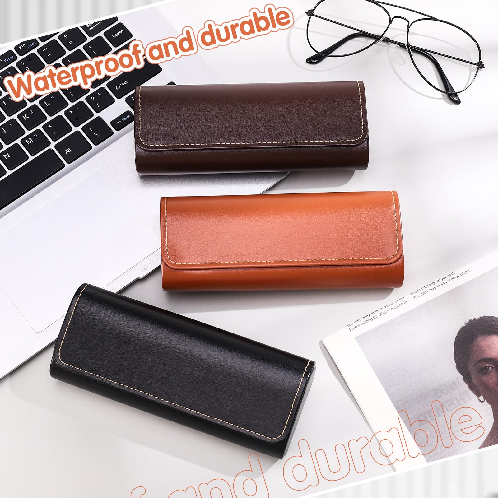 Paquete de 6 fundas para gafas, funda rígida para gafas, funda ligera y portátil para gafas de sol, funda para gafas de sol con paño de limpieza