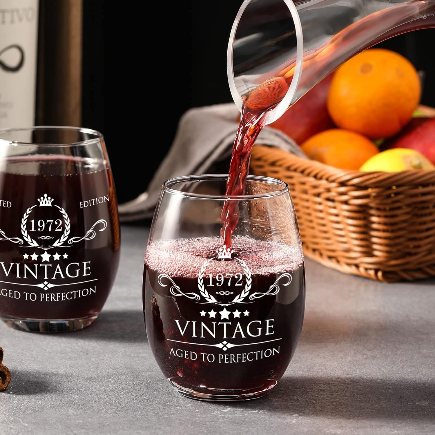 Crazy Deals AOZITA 50th Birthday Gifts for Women and Men - 15oz Wine Glass - 50th Birthday Decorations for Women - 50th Anniversary Ideas for Her, Mom, Dad, Husband, Wife - 50 Years Gifts