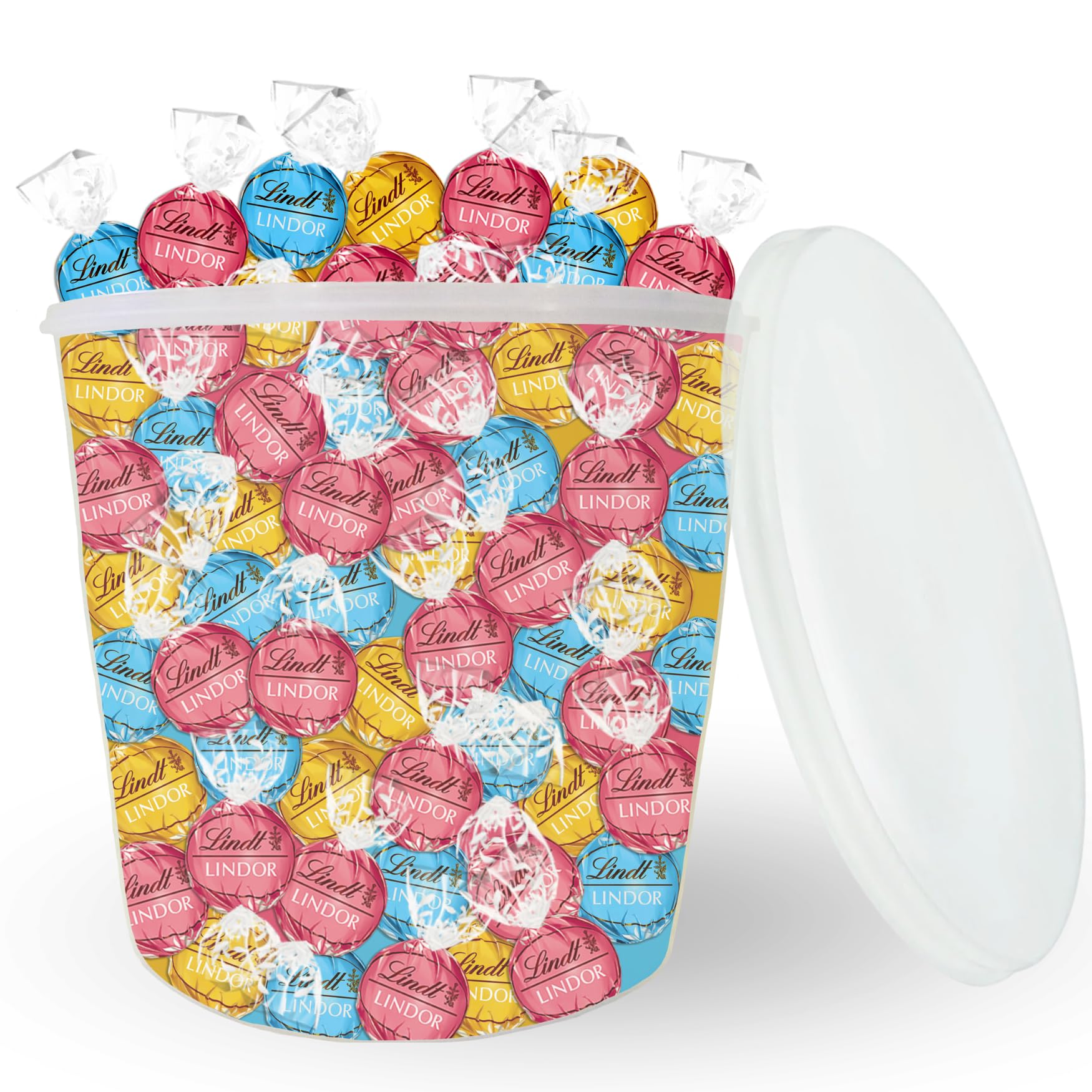 LINDT - Assortiment 100 bouchées LINDOR Chocolat Blanc - Boîte 1,25 kg