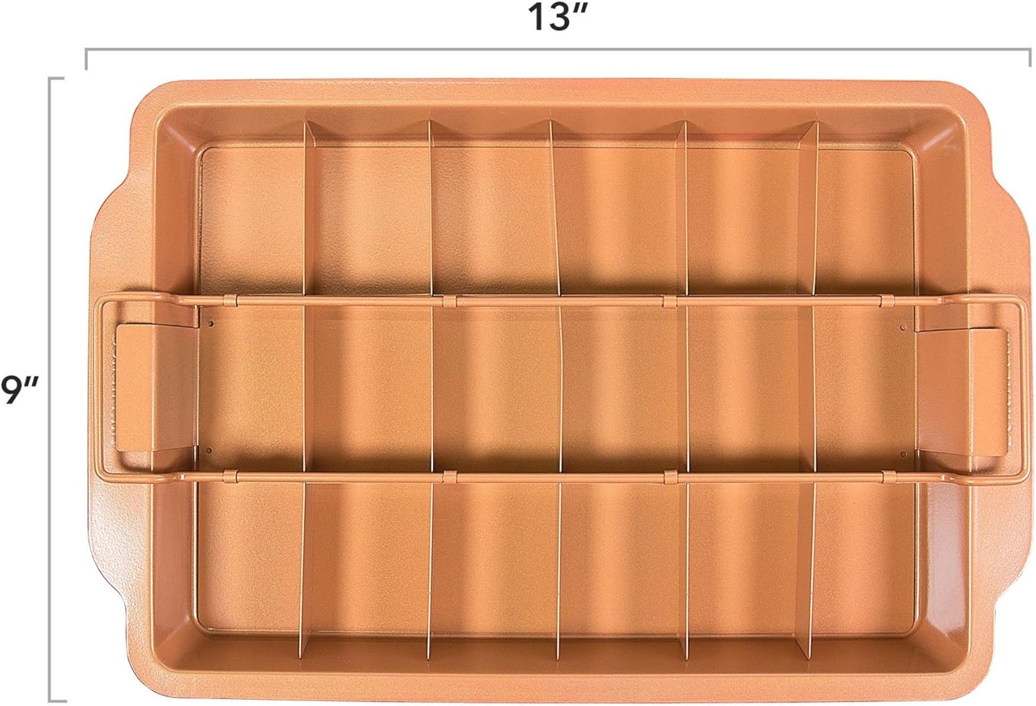 Red Copper Brownie Bonanza Pan by Bulbhead, Includes Recipe Guide