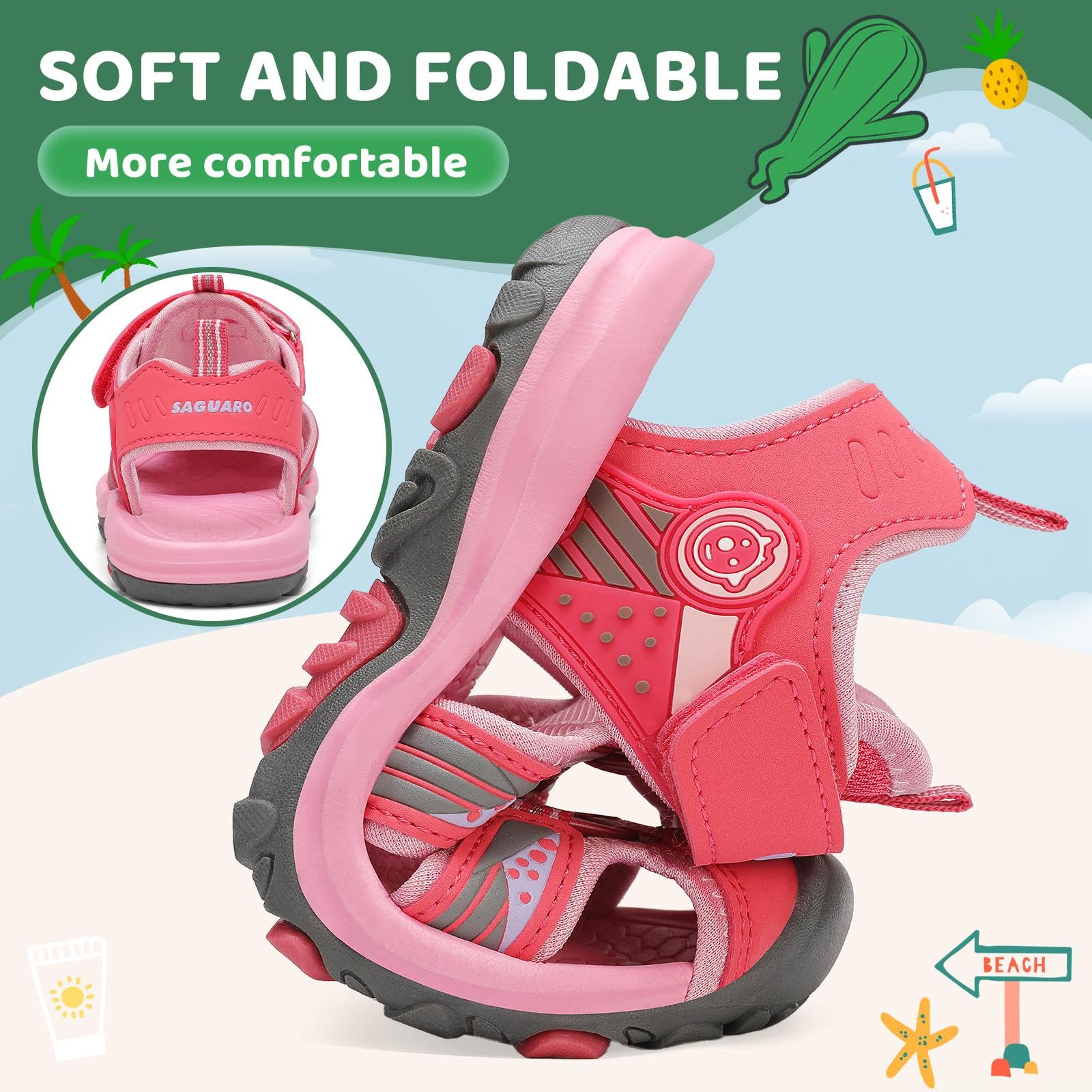 SAGUARO Sandali Bambino Estivi Beach Bambina Sport Outdoor Sandali Gr.25-38 EU
