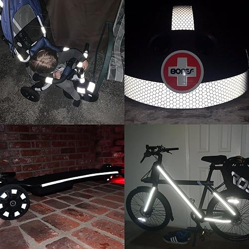 Miniatura 5 de Cinta reflectante blanca plateada de 2 pulgadas x 15 pies, cinta reflectante DOT-C2 de alta intensidad de grado para exteriores, impermeable,