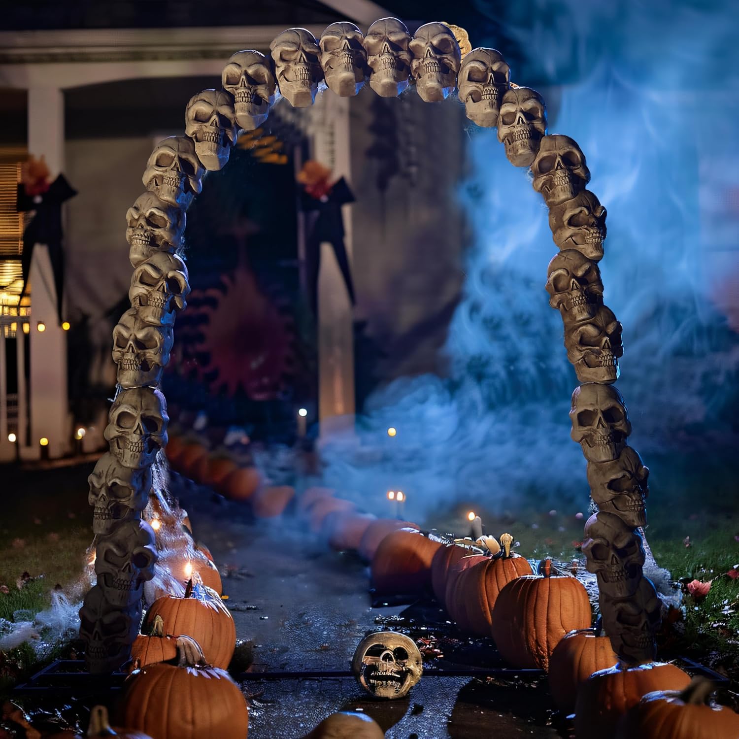 JOYIN 7.2ft Halloween Decorations Outdoor Skull Archway Scary Giant Skeleton Decor, Arch Spooky Halloween Decorations Yard Garden Lawn Decor Graveyard Haunted House Decor Party Supplies