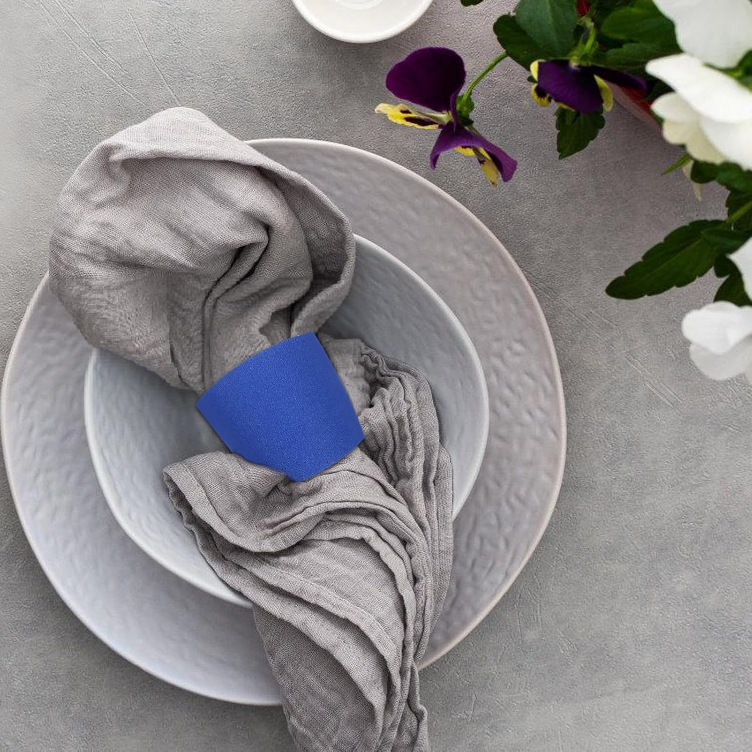 500pcs Disposable Self Adhesive Napkin Rings Bulk Paper Napkin Bands Silverware Wraps for Parties and Restaurants, Blue
