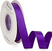 Vista 167 de Ribbli - Cinta de satén roja de doble cara, 1 pulgada x 25 yardas, cinta de tela para uso en ramo de lazos, envoltura de regalo de Navidad, arreglo