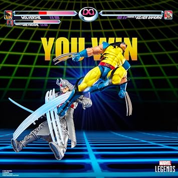 Marvel Legends Series Gamerverse Wolverine vs Marvel's Silver Samurai, Retro Video Game -Inspired Collectible 6-Inch Action Figures
