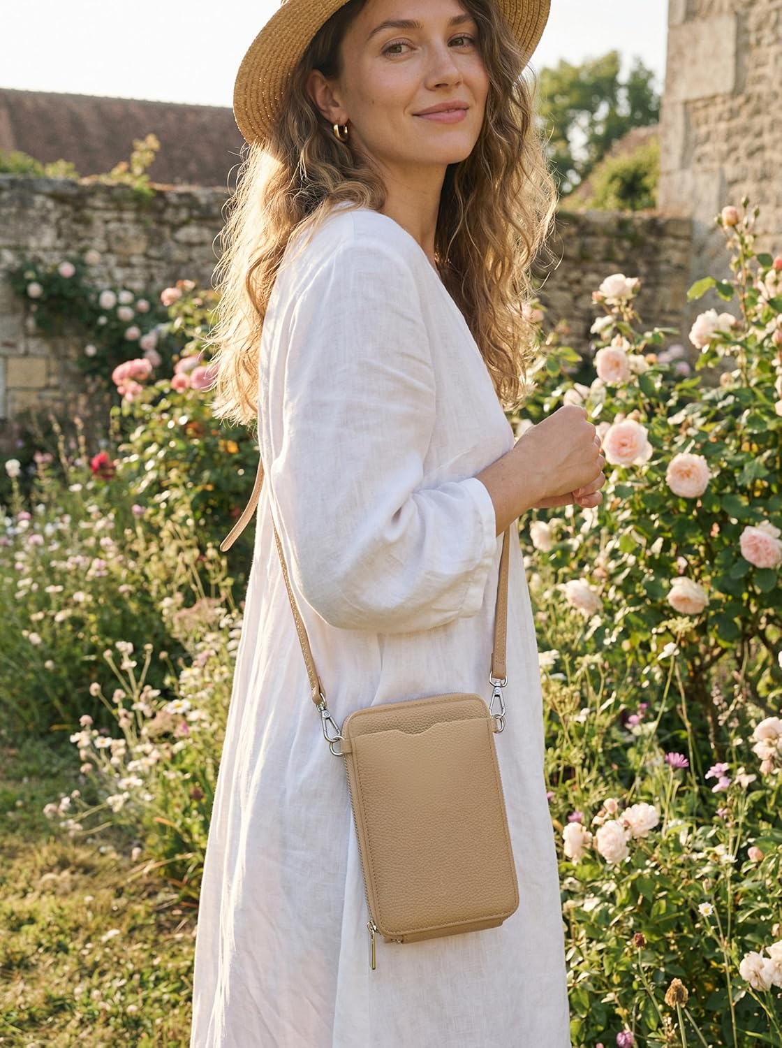 TeeYee Wallet Cell Phone Purse Crossbody Bag with Credit Card Slots Purse PU leather Zipper Adjustable Strap - Image 2