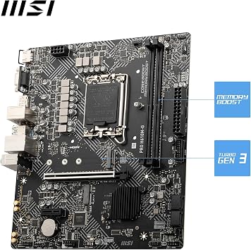 MSI PRO H610M-G Intel H610 Socket 1700 DDR5 5600MHz mATX Gaming (Actor) Motherboard