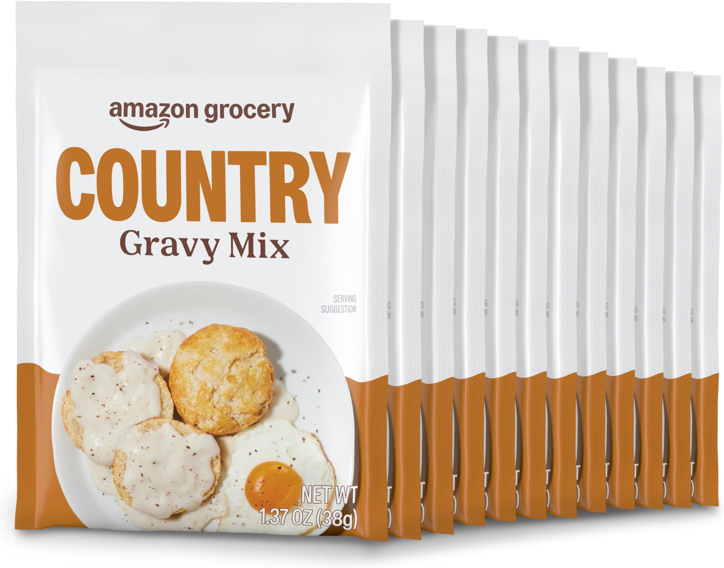 Amazon Brand - Happy Belly Country Gravy Mix, 1.37 ounce (Pack of 12)