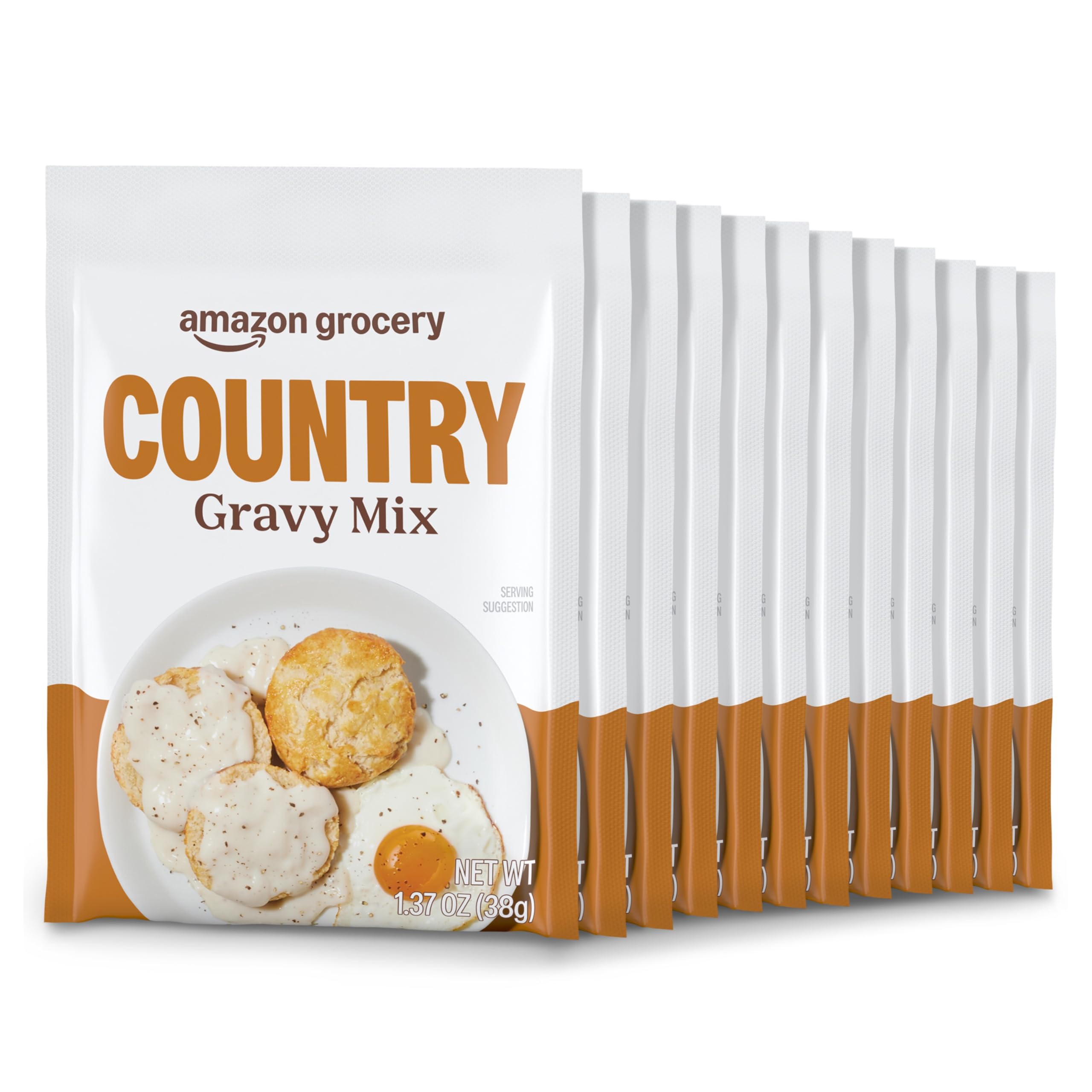 Amazon Brand - Happy Belly Country Gravy Mix, 1.37 ounce (Pack of 12)