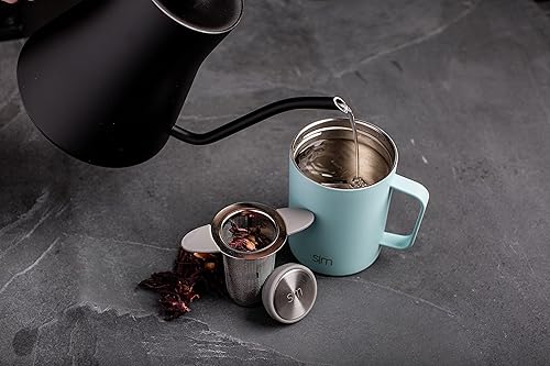 Miniatura 7 de Simple Modern Infusor de té reutilizable colador más empinado para hojas sueltas, malla de acero inoxidable 188, gris pizarra