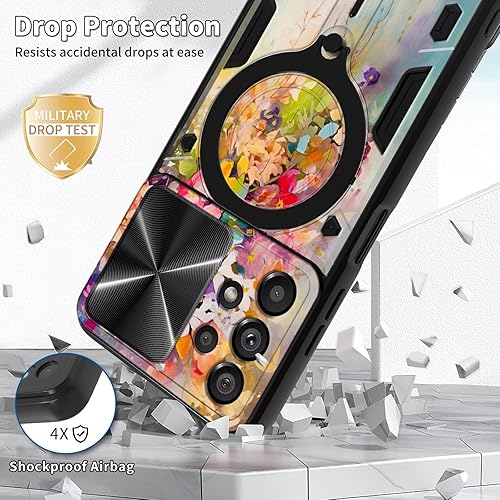 Vista 349 de Funda protectora híbrida para Samsung Galaxy A53 5G de 6.5 pulgadas y anillo giratorio de 360 grados, función atril, híbrida, de doble capa