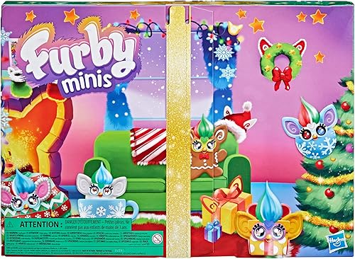 Miniatura 2 de FURBY Minis Calendario de Adviento para niños de 6 años en adelante, juguetes navideños de 24 días sorpresa con figuras de 1 pulgada, calcomanías y