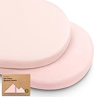 Vista 12 de Paquete de 2 sábanas de moisés para bebé niña y niño, viscosa de 33 x 17 pulgadas, derivada de bambú, sábanas ajustables para moisés, compatibles